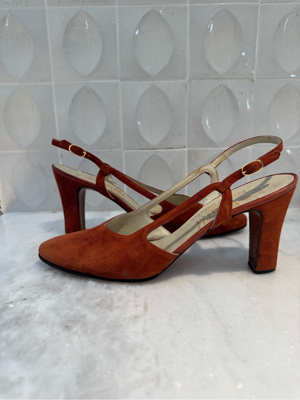 Women's Rust Suede Amalfi Slingback Heels